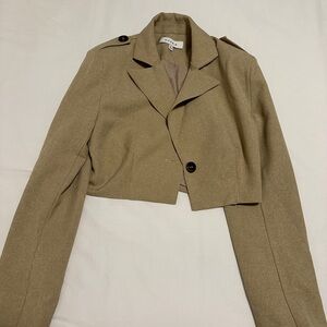 Moodie Tan Cropped Blazer S